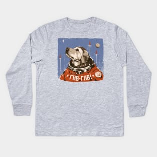 Cosmonaut Space Dog Kids Long Sleeve T-Shirt